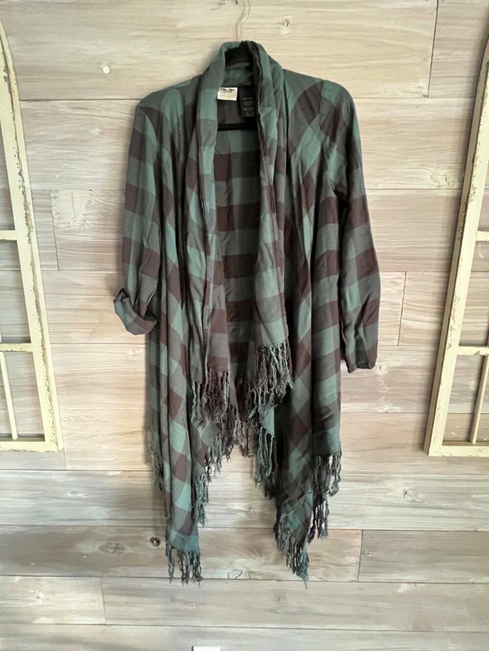 Harley Davidson Plaid Fringe Cardigan Womens M